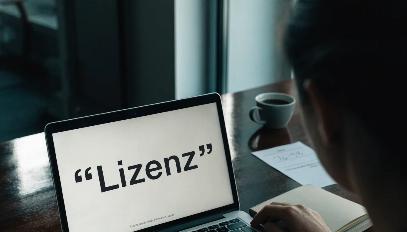 Eine Balkenwaage aus Messing steht neben einem hölzernen Richterhammer auf einem dunklen Pult, im Hintergrund ein unscharfes Bücherregal.